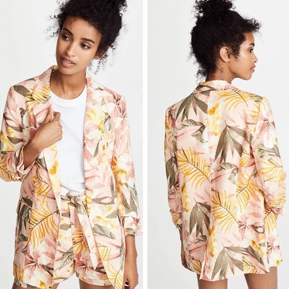 Joie Jackets & Blazers - Joie Women's Kishina B Pink Floral 100% Cotton Blazer Size 4